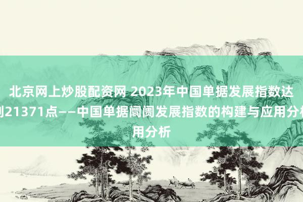 北京网上炒股配资网 2023年中国单据发展指数达到21371点——中国单据阛阓发展指数的构建与应用分析