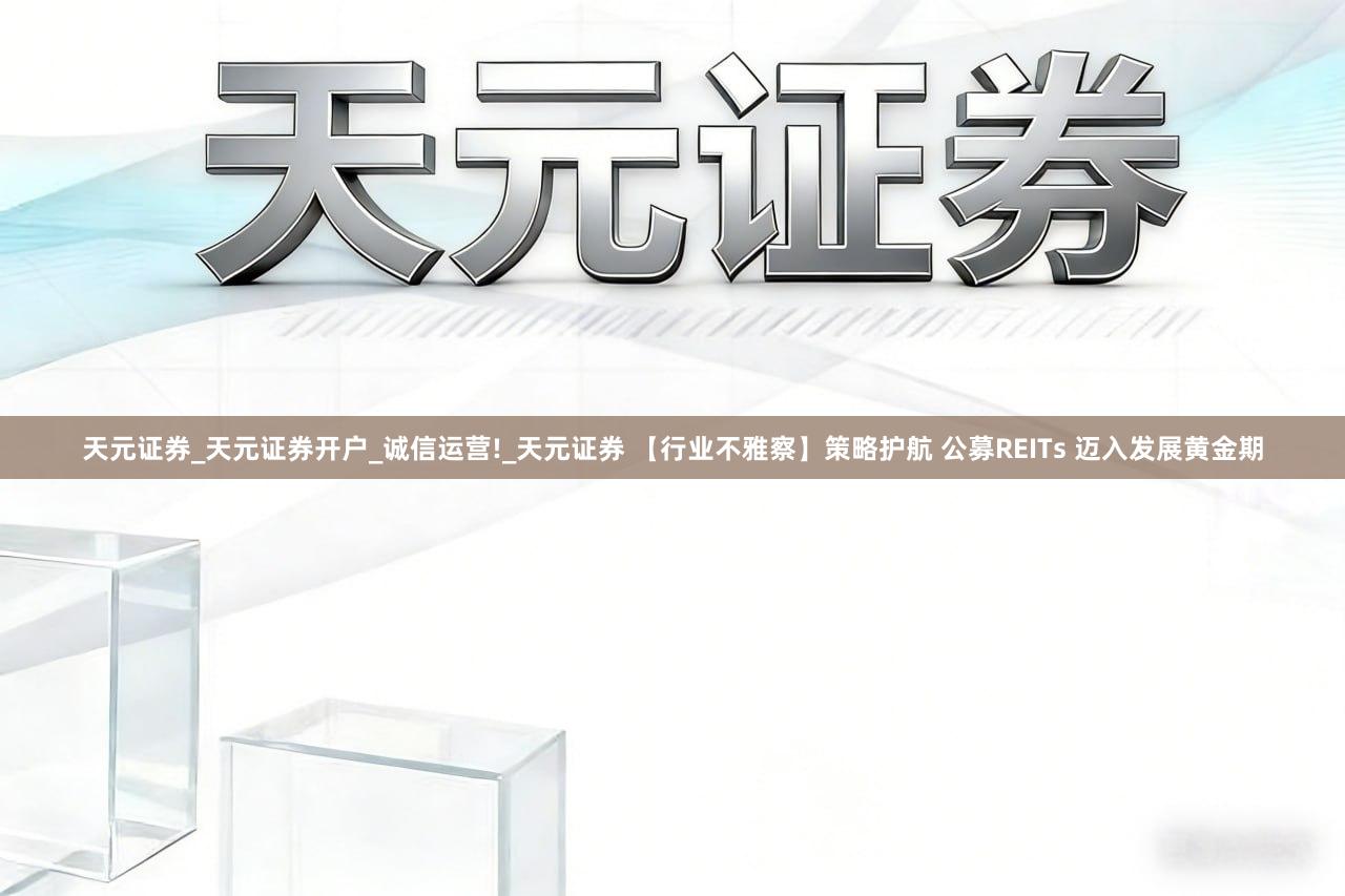 天元证券_天元证券开户_诚信运营!_天元证券 【行业不雅察】策略护航 公募REITs 迈入发展黄金期